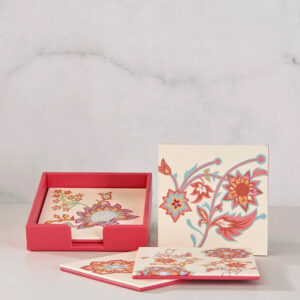 Coaster Faux Leather Bazaar Bloom 4X4In