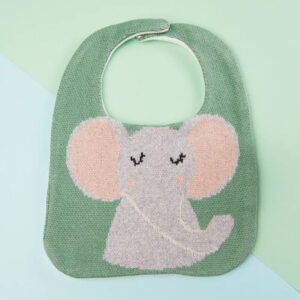 Cotton Knitted Elephant Bib