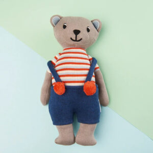 Knitted Bear Boy Soft Toy