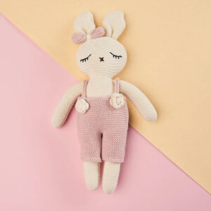 Knitted Ivory Blush Bunny Soft Toy