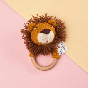 Knitted Soft Lion Rattle