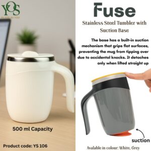 Fuse Stainless Steel Tumbler with Suction Base (500ml)