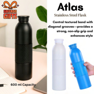 Atlas Stainless Steel Flask with Textured Grip (600ml)