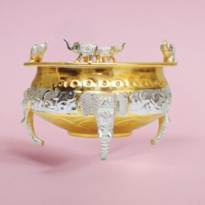 Elephant Design Designer Finish Brass Urli