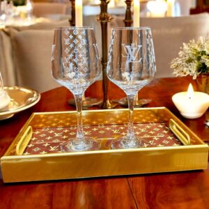 Louis Vuitton Style Premium Wine Glass Set (2 Pieces)