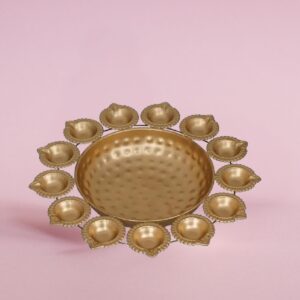 Metal Diya Design Urli