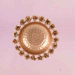 Metal Peacock Design Iron Finish Urli