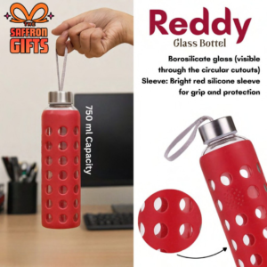 Reddy Borosilicate Glass Bottle with Silicone Sleeve (750ml)
