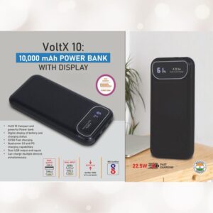 VoltX 10 Fast Charging Power Bank with Display 10000mAh