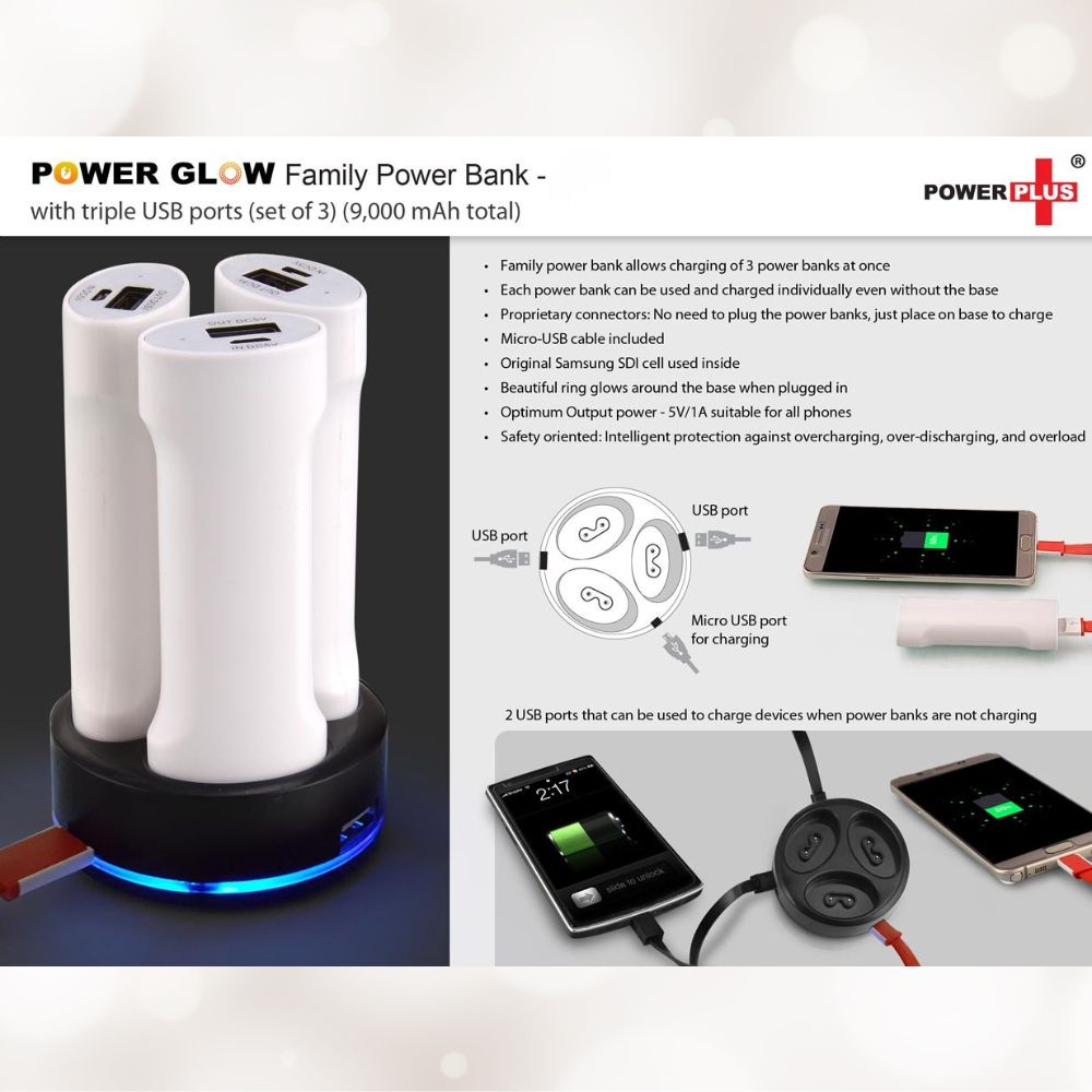 Power Glow Family Dock Power Bank Set 9000mAh