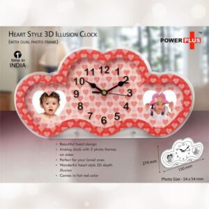 Heart Style 3D Illusion Clock D28