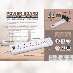 Multi Point Extension Board with USB and Phone Stand