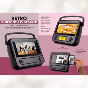 Retro Bluetooth TV Speaker with Phone Holder