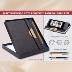 Notebook Gift set Eco: Cork A5 Notebook With Bamboo / Cork Pen