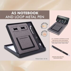 Notebook Gift set Eco: D Style Bamboo Note Book With Bamboo / Cork Pen
