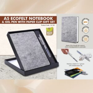 Compact 4 pc Cork gift set: Cork Notebook, Cork pen, Metal Cork Keychain, Cork Card holder