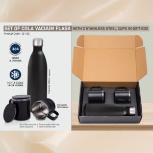 Set of EcoVault Vacuum Flask with 2 Stainless steel cups in Gift box