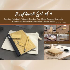 Mini Eco Set: Pocket Cork notebook with Cork 4 refill pen in Eco Gift Box