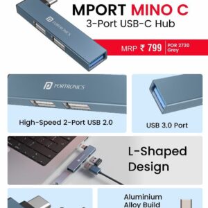 Portronics Mport Mino C – 3-Port USB-C Hub