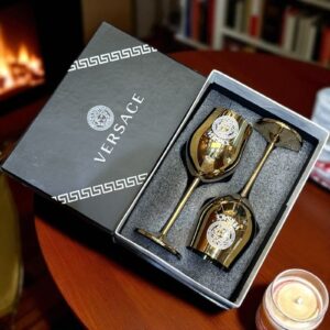 Versace Luxury Gold Wine Glass Set (2 Pieces)