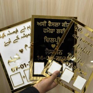 Personalized Acrylic Couple Frame with Name & Date (Multi-Language Design)