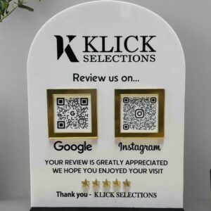 Custom Acrylic QR Code Review Stand with Branding