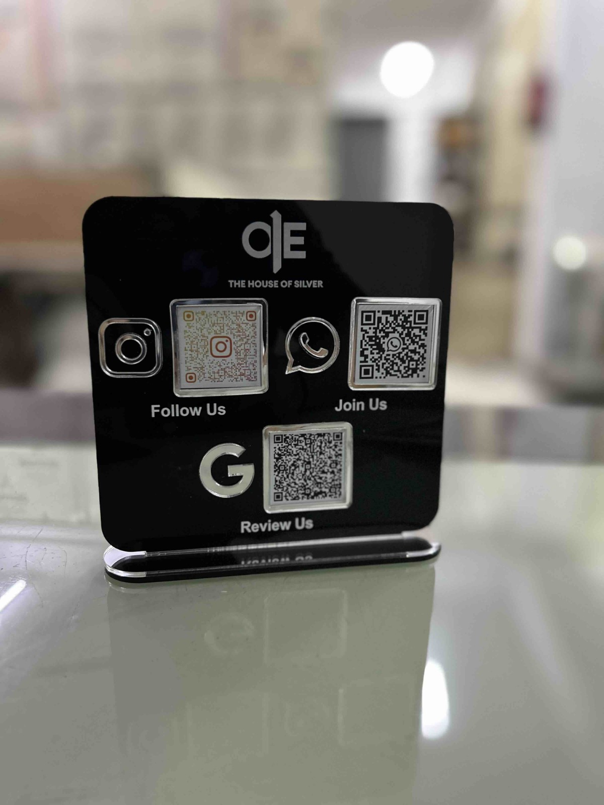 Custom Acrylic QR Code Display Stand (Social Media & Review Stand)