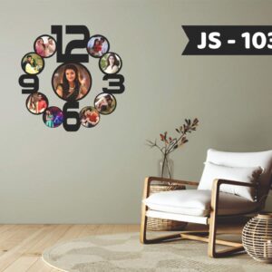 Personalized Photo Wall Clock with Center Frame (JS-103)