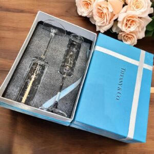 Tiffany & Co. Elegant Champagne Flute Glass Set (2 Pieces)