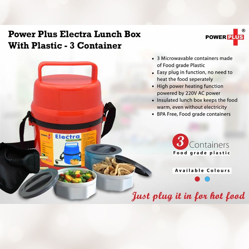 Power Plus Electra Lunch Box H06 With Plastic 3 Container