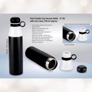Power Plus Pearl Double Cap Vacuum Bottle With Carry Loop H165