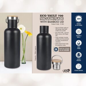Eco Vault Vacuum Flask with Bamboo Lid 700ml
