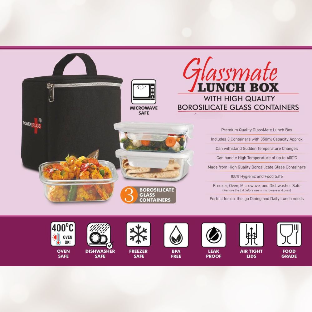 Glassmate Borosilicate Glass Lunch Box Set
