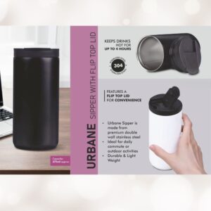 Urbane Sipper Travel Mug with Flip Top Lid