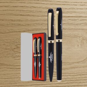 Black Gold Transparent Box Pen Set