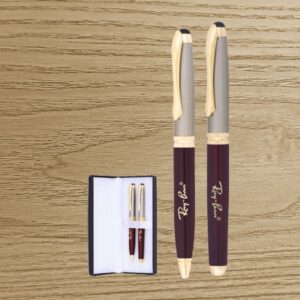 Maroon Gold Signature Luxury Pen Set