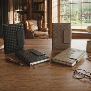 The Surrogate Woven Textured Leatherette Notebook with Magnetic Flap