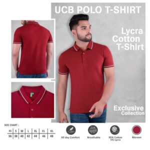 UCB Polo T-Shirt Red Lycra Cotton