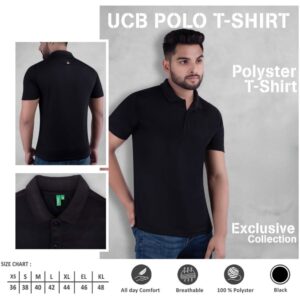 UCB Polo T-Shirt Black Polyester