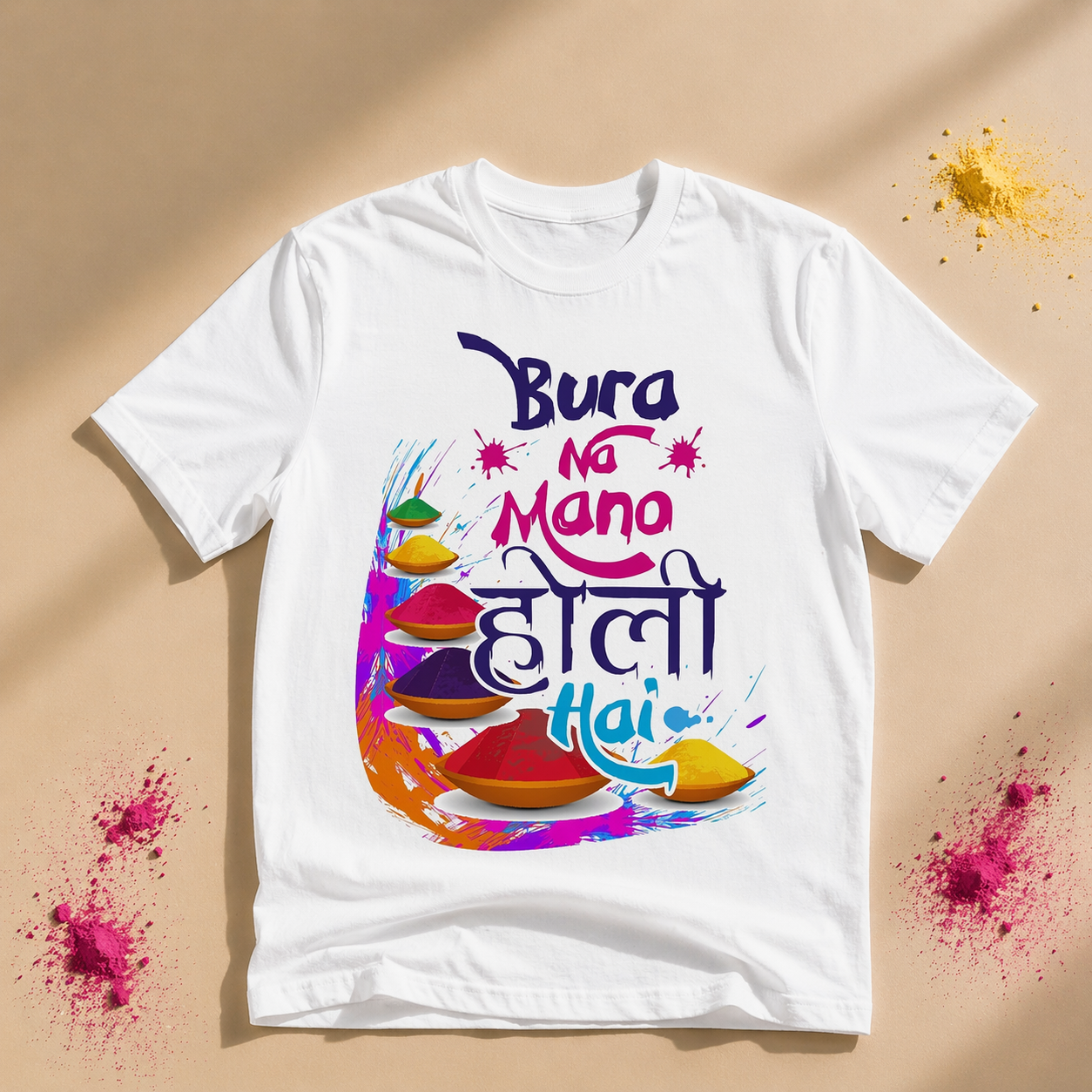 Bura Na Mano Holi Hai Hindi Color Pots T-Shirt