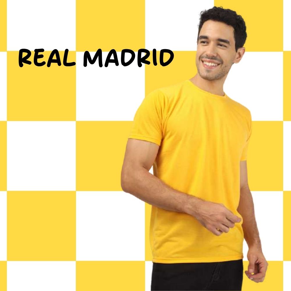 Real Madrid Premium Interlock Round Neck T-Shirt (210–220 GSM, PC Blend)