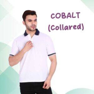 Cobalt Tipped Collar Mesh Polo Neck Dry Fit T-Shirt (120–130 GSM)