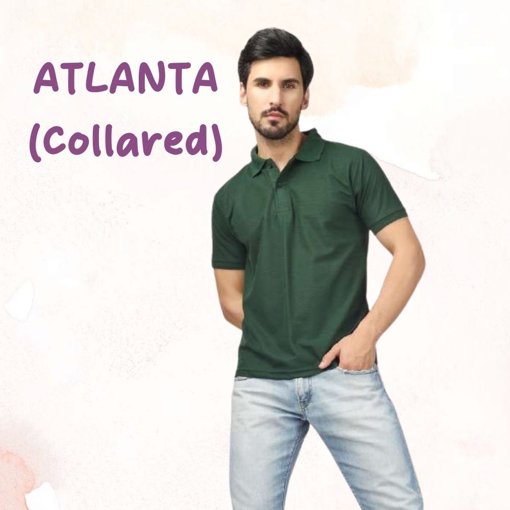 Atlanta Honeycomb Matte Polo Neck T-Shirt (165–175 GSM, PC Blend)