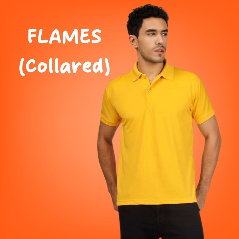 Flames Honeycomb Matte Polo T-Shirt (190–200 GSM, PC Blend Fabric)