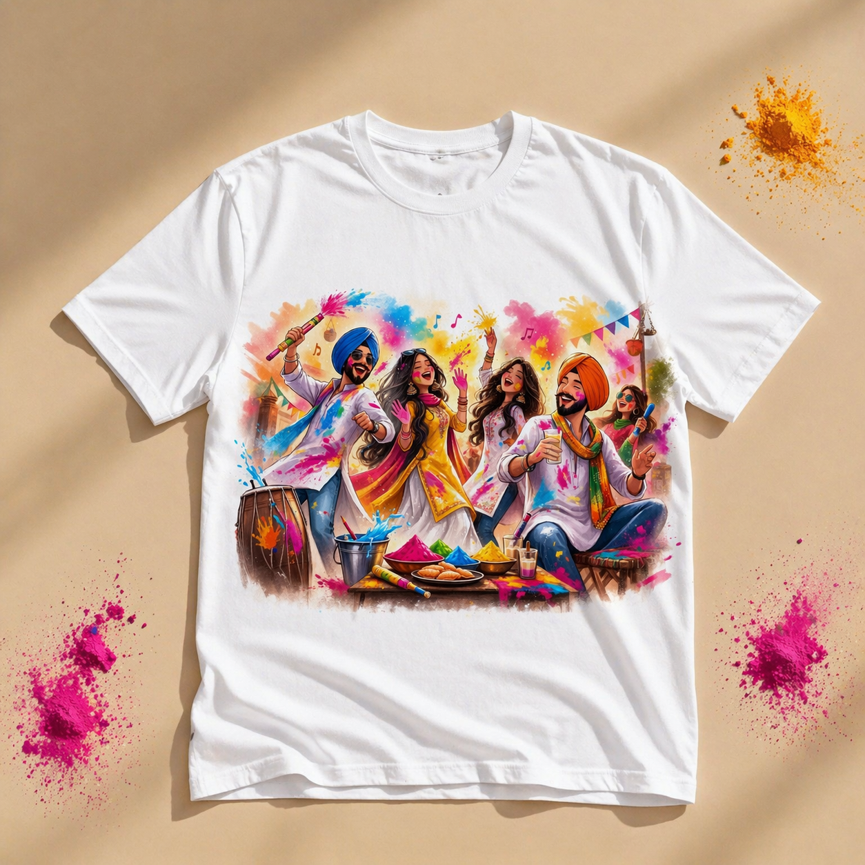 Holi Celebration Group Festival Scene T-Shirt