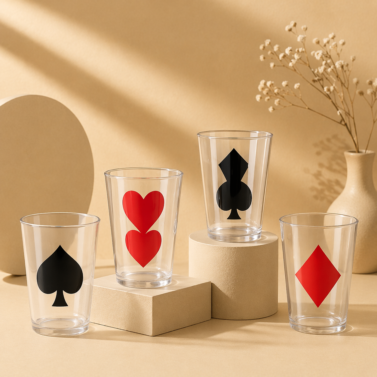 Royal Flush Clear Pint Glass Set (Pack of 4), 60ml