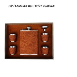 Premium Hip Flask Set with Shot Glasses