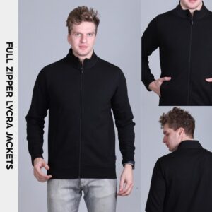 Full Zipper Lycra Jacket Black