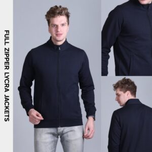 Full Zipper Lycra Jacket Navy