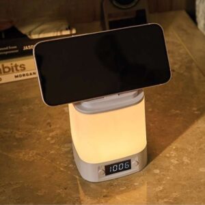 Gleam Desk Lamp with Clock & Remote